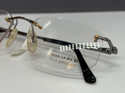 Leonardo D Brille Herren  Gold plated 22ct  randlos Groß L XL NP: 264 