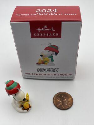 2024 Hallmark Ornament WINTER FUN WITH SNOOPY MINIATURE | eBay