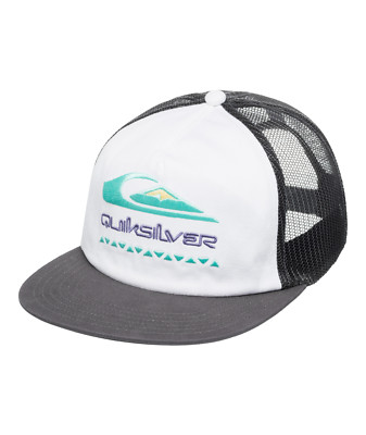 QUIKSILVER HERREN TRUCKER CAP.OASIS SCHWARZ WEISS MESH DRUCKKNOPFLASCHE BASEBALLMÜTZE S25
