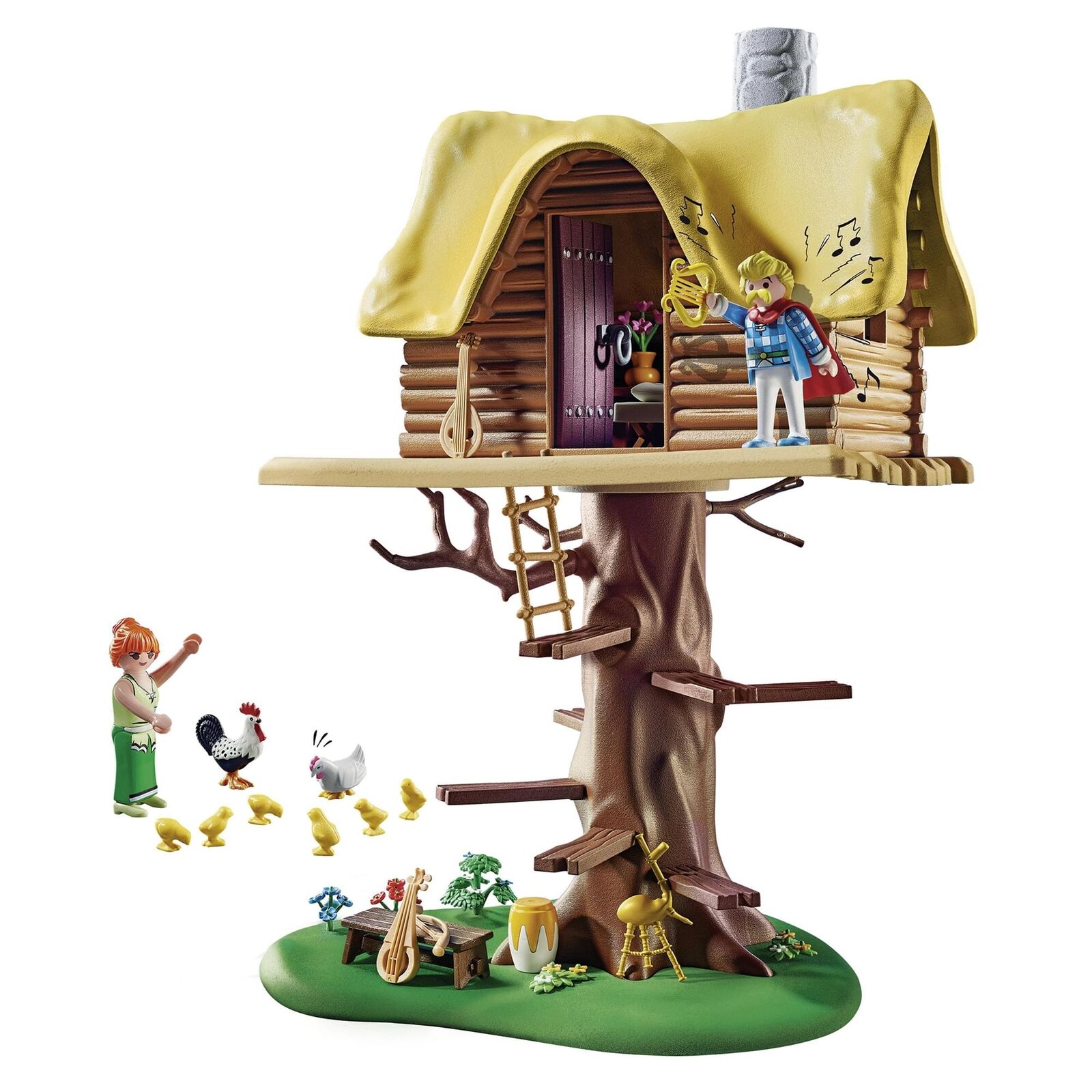 Playmobil 71016 Asterix&colon; Cacofonix With Treehouse Building Set