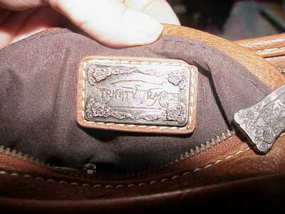 Sac à Main & Portefeuille Coordonnés TRINITY - Style Western/Ranch - Marron