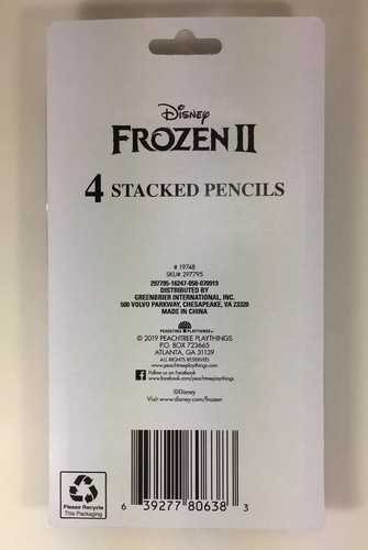 Disney FROZEN 2 Stacked PENCILS 4-Pack Back to School Gift Party Favor II Pencil - Picture 3 of 4