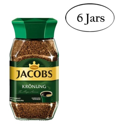 Case of 6 - Jacobs Kronung Instant Coffee 7oz/200g Jars - Imported from Europe