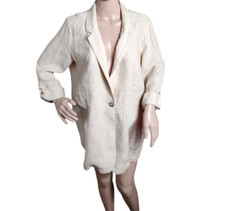 Christian Siriano Jacket Blazer Top Woman's Large Cream Minimalist Simple Basic