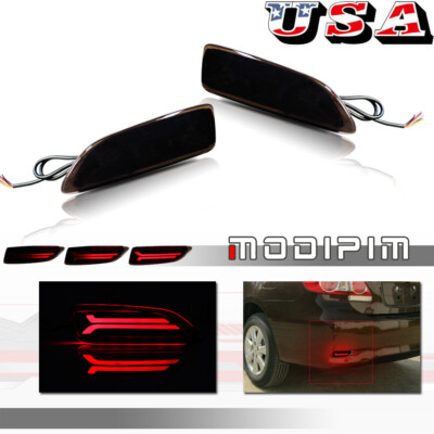 LED Rear Bumper Reflector Brake Lights Pair For Toyota Corolla Lexus 2011-2013