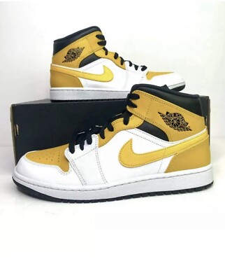 Nike Air Jordan Mid University Gold Black Yellow Mens UK Size 14  554724-170 UK