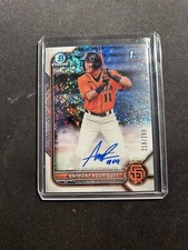 2022 Bowman Chrome Prospect Speckle Refractor /299 Anthony Rodriguez Auto
