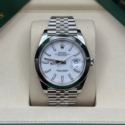 Rolex Datejust 41 NEW 2026 White Index Dial Stainless Steel Smooth Bezel Jubilee