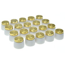 20x Guitar Amplifier Knobs White w/ Gold Cap Push-on fit Marshall Amplifier
