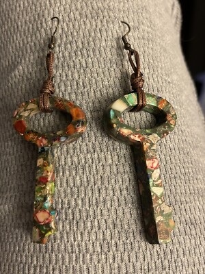 New Handmade Skelton Key Polymer Clay Earrings