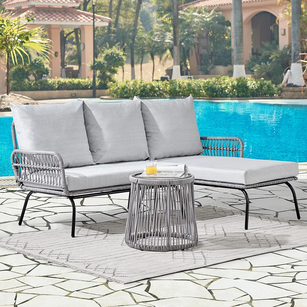 Rope Garden Furniture Lounge Se L Shape Corner Outdoor Patio Set