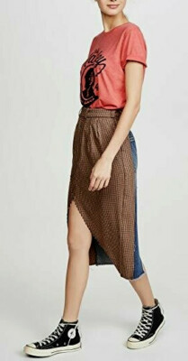 NWT BEN TAVERNITI UNRAVEL PROJECT Hybrid Midi Strap Skirt sz  display picture 1