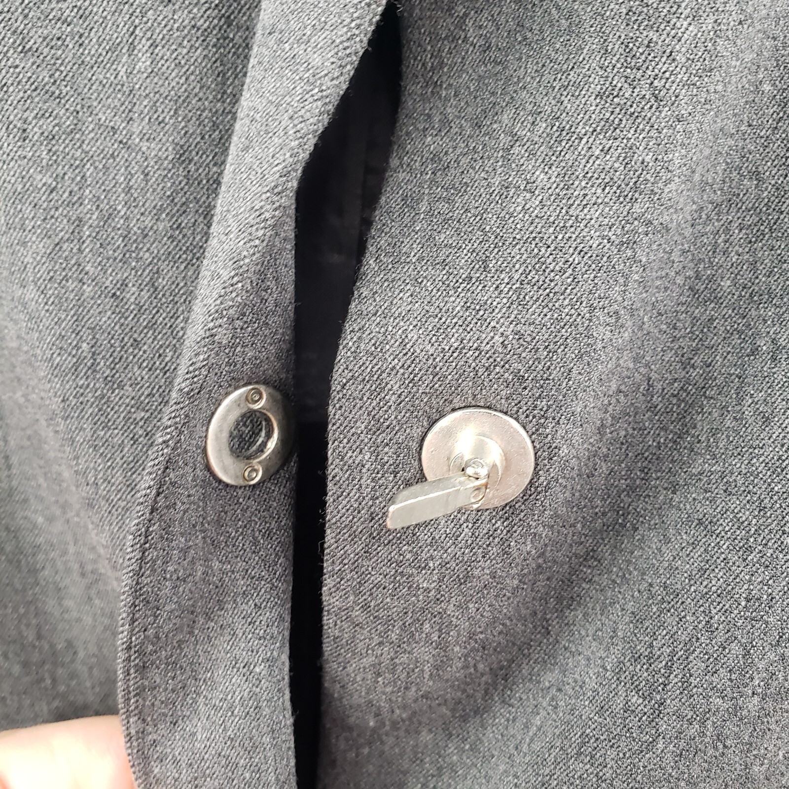 Dialogue Gray Toggle Button Up Jacket Blazer Wome… - image 10