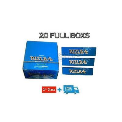 20 SCHACHTEL RIZLA BLAU KÖNIGSGRÖSSE SCHLANK ZIGARETTE RAUCHEN ROLLPAPIERE ORIGINAL