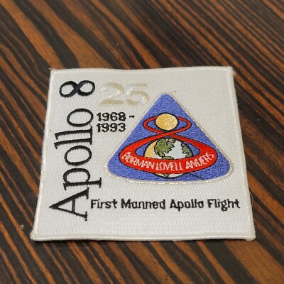 Apollo 8 25th Anniversary NASA Patch 4'' x 4'' 1968-1993