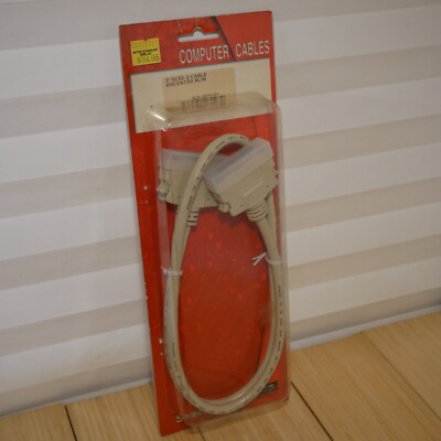 NOS Vintage SCSI 50 Pin Centronics Male to Male Cable - 3 feet
