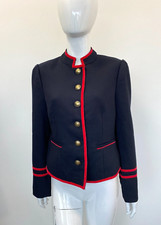 Boden Dark Navy Cambridge Military Blazer Red Velvet Trim Size 12 Rvb001 Cp