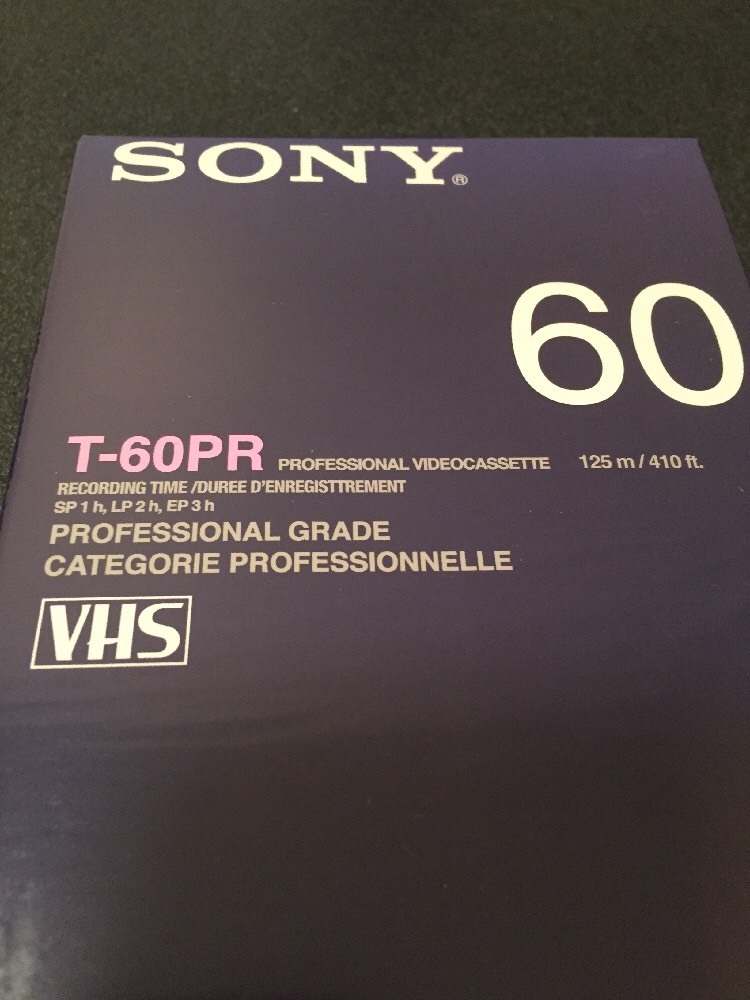 NEW Sony T60PR Professional Grade VHS Tape Box Video Cassette VCR Vtg