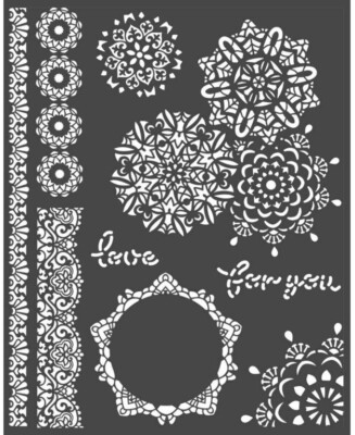 Schablone-Mixed Media-STAMPERIA-20cm x 25cm-Passion Laces-KSTD068