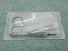 New Medline Suture Removal Tray Kit With Scissors Forceps Sponge Pads DYNDR1072A