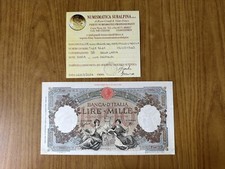 BANCONOTA LIRE 1000 REGINE MARE FASCIO L’AQUILA 15 3 1943 RARA BB BELLA CARTA AA