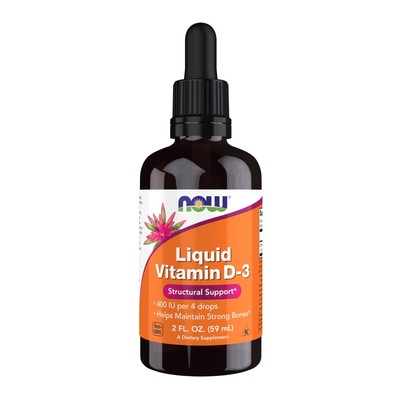 NOW Foods Supplements, Liquid Vitamin D-3, Strong Bones*, Structural Support*...