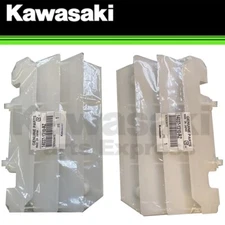 NEW 1997-2005 GENUINE OEM KAWASAKI KX125 KX250 PAIR OF RADIATOR COVERS WHITE