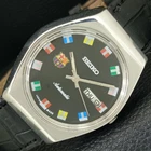 VINTAGE SEIKO AUTOMATIC 6309A JAPAN MENS BLACK COLOR DIAL WATCH a708339-1