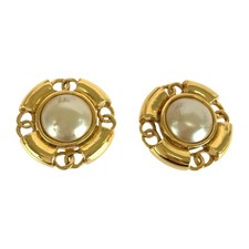 Chanel Fake Pearl Earrings Women Gold One Size