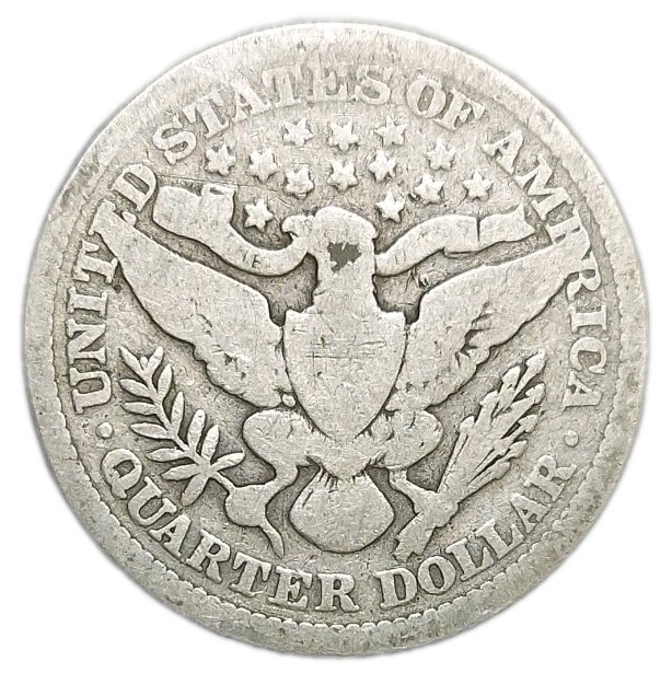 1898-P US SILVER BARBER QUARTER 25c OLD COIN BETTER CONDITION PHILADELPHIA MINT 