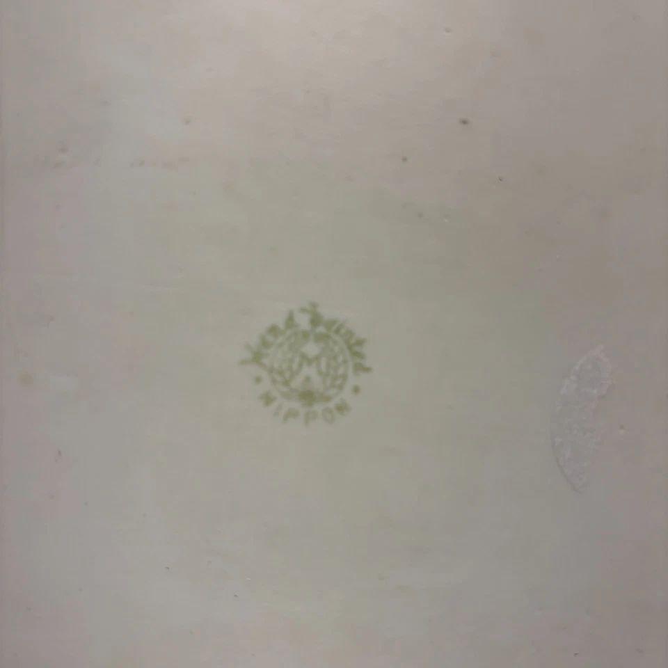 Antigua bandeja de porcelana pintada a mano Nippon - Marca Morimura verde “M-in-Wreath” - Foto 4 de 4