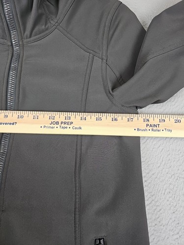 Lululemon Apres Longjacke Damen Gr. 4 grau Softshell Kapuze Full Zip Mantel - Bild 4 von 11