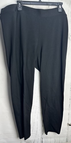 Two by Vince Camuto 2X Black Slim Straight Legging cropped Pull-On Pants - Picture 1 of 6