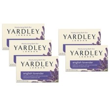 5 Pk Yardley London English Lavender Naturally Moisturizing Bath Bar 4Oz Each
