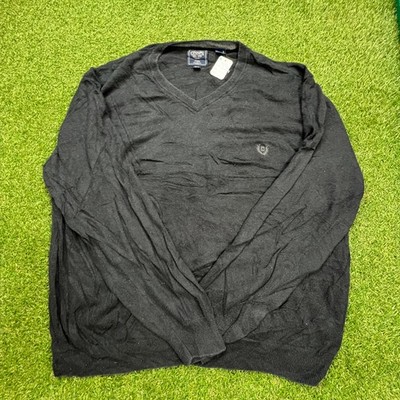 Chaps Pullover Sweatshirt Schwarz Herren 2XL Rundhals Vintage  Basic