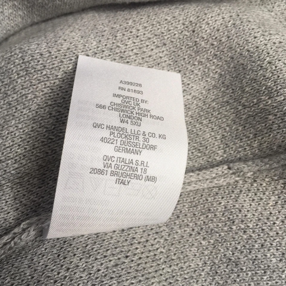 Cárdigan con Capucha Denim & Co Para Mujer 1X Gris Largo Botón Frontal Suéter Bolsillos Foto 4 de 4