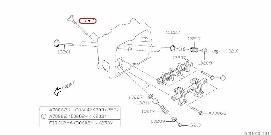 Subaru OEM Engine Exhaust Valve 13202AA371 for Legacy Impreza Outback - Изображение 3 из 4