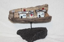 Treibholz Deko , Maritim Häuser , Handgefertigt , Bunt , Unikat , Geschenkidee