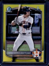 2025 Bowman Chrome Sapphire Bryce Boettcher Yellow Refractor 1st #/75 Astros
