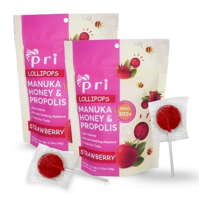 Manuka Honey Lollipops with Propolis, Certified MGO 300+ - Throat Soothing, S...