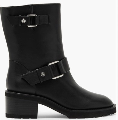 STUART WEITZMAN BOOTS Boulevard Moto Bootie Black Leather Women s Size 8 EU 38