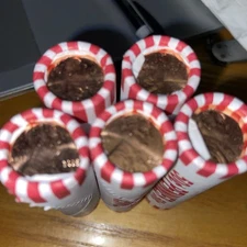 5 Rolls 2025-D Lincoln Shield Cent Pennies BU From Bank Box   HEADS/TAILS  ROLLS