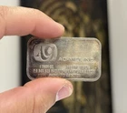 AG-MET INC Engelhard 1 oz .999 Fine Silver Bar Ingot Frosted Back - Rare Art Bar