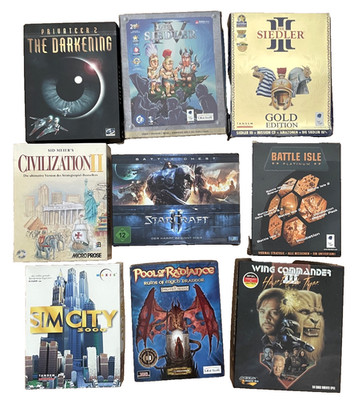 PC Big Boxen 9 Stück | Sim City, Die Siedler, Star Wars, Star Craft etc.