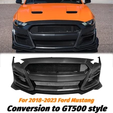 Front Bumper Cover Grille Lip Conversion GT500 Style Fit 2018-2023 Ford Mustang