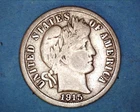 1915 Barber Dime,  Silver 10c   F DETAILS **1229-5L