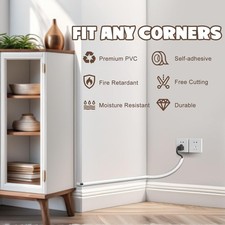 Self PVC Cable Cover for Wall Floor Cable Routing Fire Resistant White