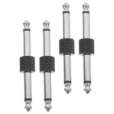  4pcs Stereo Audio Adapter: 6.35mm to 6.35mm Headphone Adapter Jack for Guitar