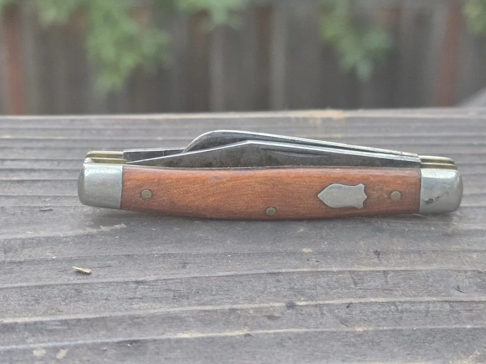 Navaja de Bolsillo Schrade Walden NY De Colección 3 Hojas Madera 3.25" Foto 2 de 4