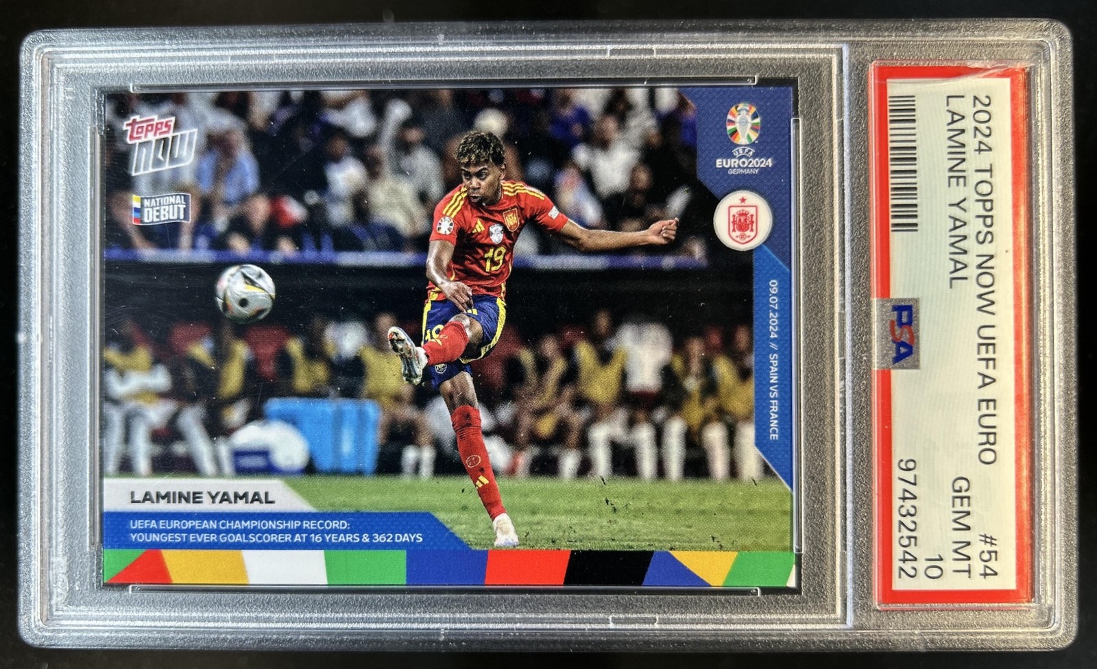 2024 Topps Now UEFA EURO Lamine Yamal #054 Spain PSA 10 GEM MINT